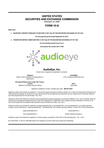 Thumbnail AudioEye 10-Q Quarterly Report FY2015 