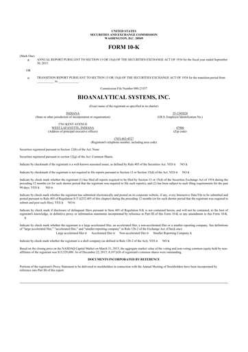 Thumbnail Inotiv 10-K Annual Report 2015