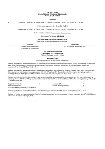 Thumbnail Propanc Biopharma 10-Q Quarterly Report FY2016 