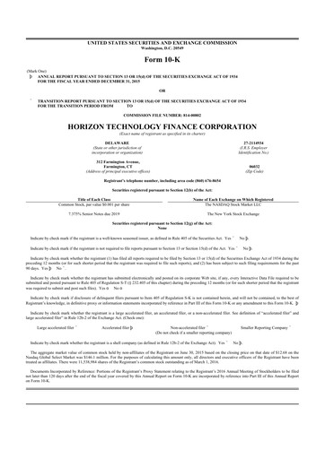 Thumbnail Horizon Technology Finance 10-K Annual Report 