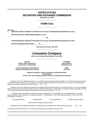 Thumbnail Limoneira
 10-Q Quarterly Report FY2016 