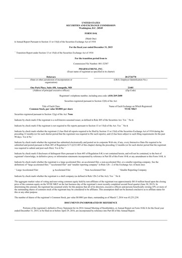 Vorschaubild Altimmune 10-K Jahresbericht 2015