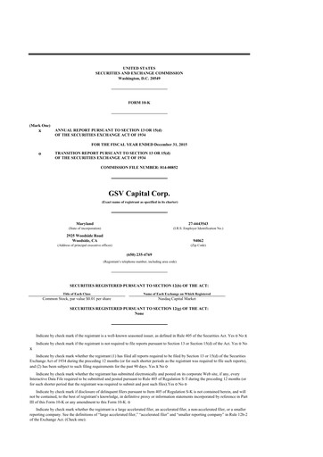 Miniature SuRo Capital 10-K Rapport annuel 
