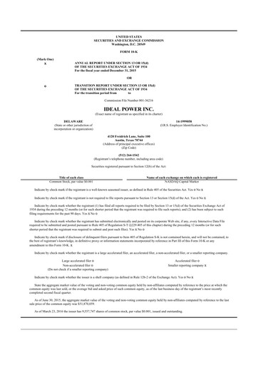 Thumbnail Ideal Power 10-K Annual Report 2015