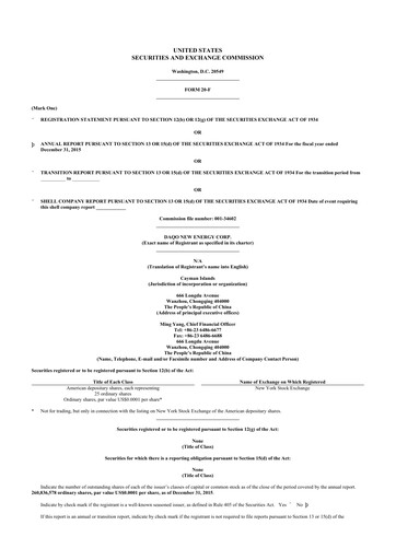 Thumbnail Daqo New Energy 20-F Annual Report 2015