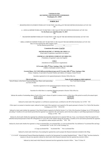 Thumbnail Sociedad Química y Minera 20-F Annual Report 