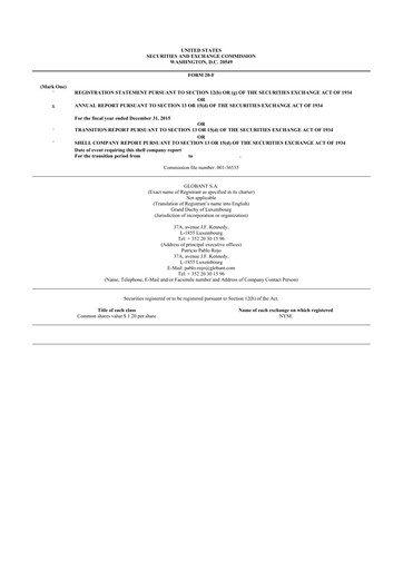 Thumbnail Globant 20-F Annual Report 