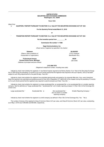 Thumbnail Saga Communications 10-Q Quarterly Report FY2016 