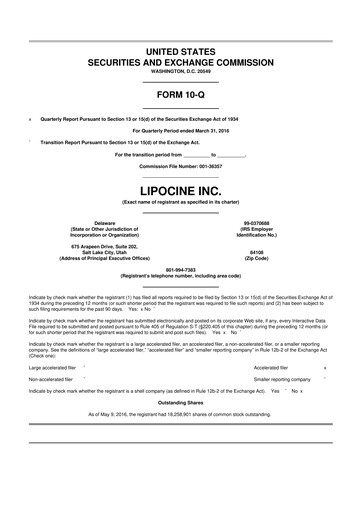 Thumbnail Lipocine 10-Q Quarterly Report FY2016 