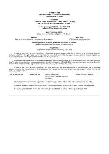 Thumbnail Ready Capital
 10-Q Quarterly Report FY2016 