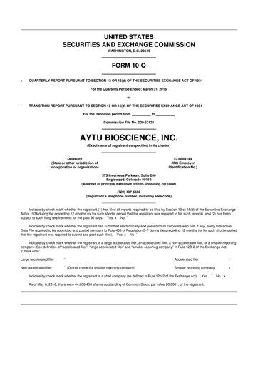 Thumbnail Aytu BioScience
 10-Q Quarterly Report FY2016 