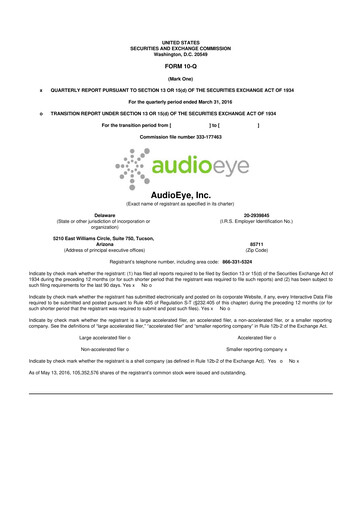Thumbnail AudioEye 10-Q Quarterly Report FY2016 