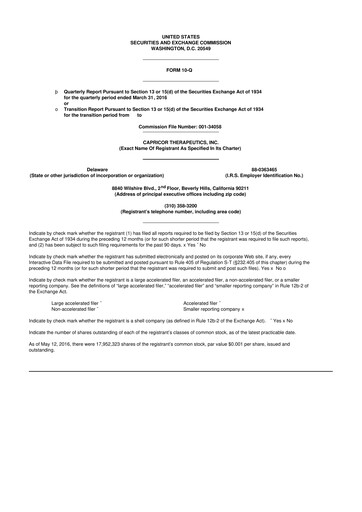 Thumbnail Capricor Therapeutics
 10-Q Quarterly Report FY2016 