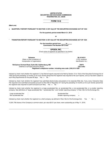 Thumbnail OpGen
 10-Q Quarterly Report FY2016 