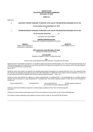 Thumbnail Abeona Therapeutics
 10-Q Quarterly Report FY2016 