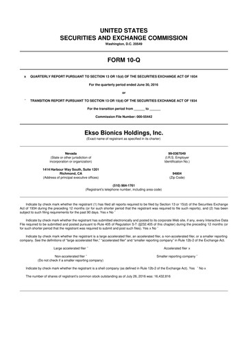 Thumbnail Ekso Bionics
 10-Q Quarterly Report FY2016 