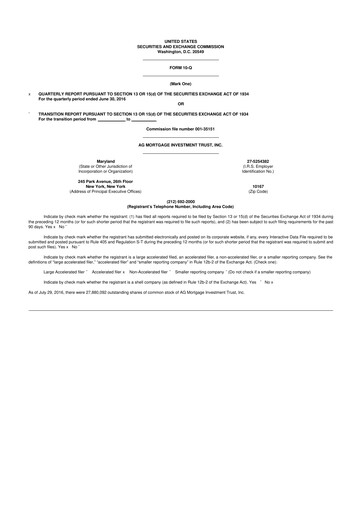 Thumbnail TPG Mortgage Investment Trust 10-Q Quarterly Report FY 