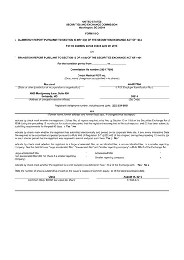 Vorschaubild Global Medical REIT
 10-Q Quartalsbericht 2016 