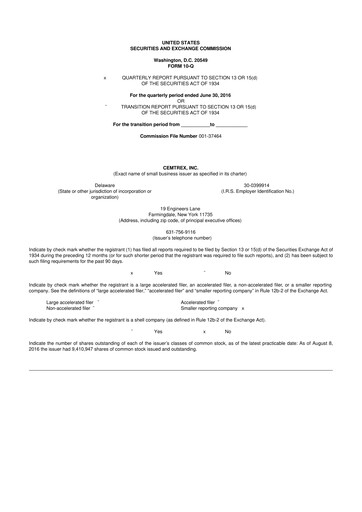 Thumbnail Cemtrex 10-Q Quarterly Report FY2016 