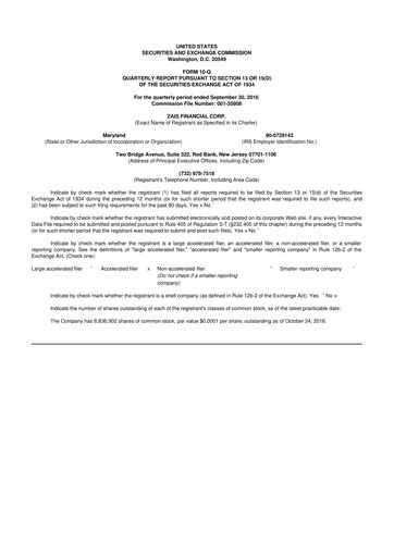 Thumbnail Ready Capital
 10-Q Quarterly Report FY2016 