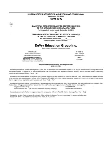 Thumbnail Adtalem Global Education
 10-Q Quarterly Report FY2017 