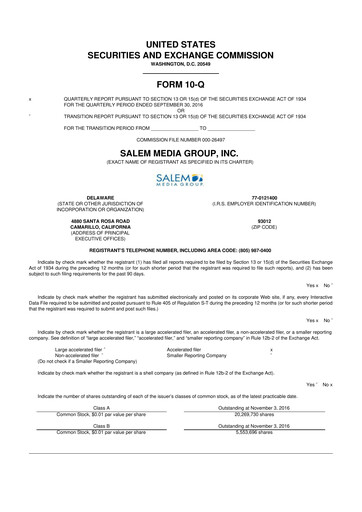 Thumbnail Salem Media Group
 10-Q Quarterly Report FY2016 