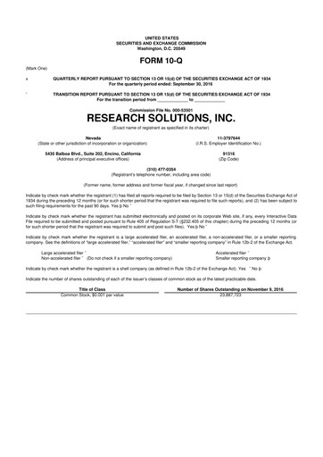 Miniature Research Solutions 10-Q Rapport trimestriel 2017 