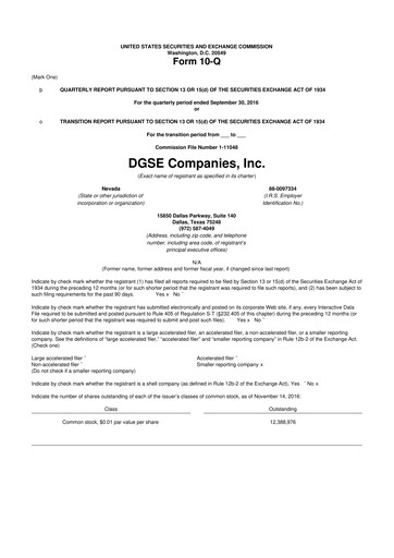 Vorschaubild Envela Corporation 10-Q Quartalsbericht 2016 