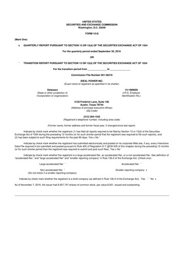 Thumbnail Ideal Power 10-Q Quarterly Report FY 