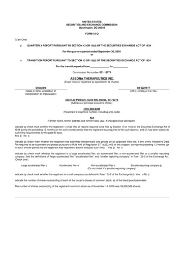 Thumbnail Abeona Therapeutics
 10-Q Quarterly Report FY2016 