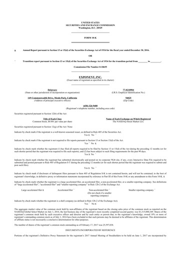 Thumbnail Exponent
 10-K Annual Report 2016