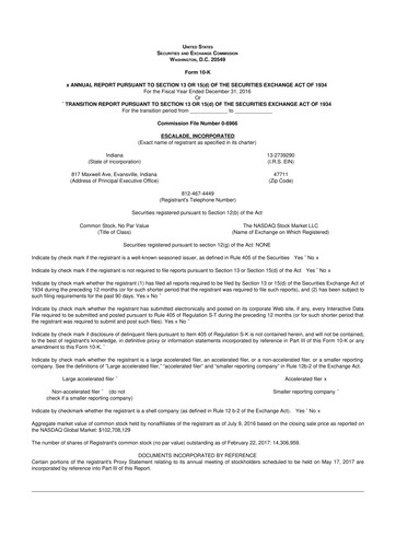 Thumbnail Escalade Sports 10-K Annual Report 2016