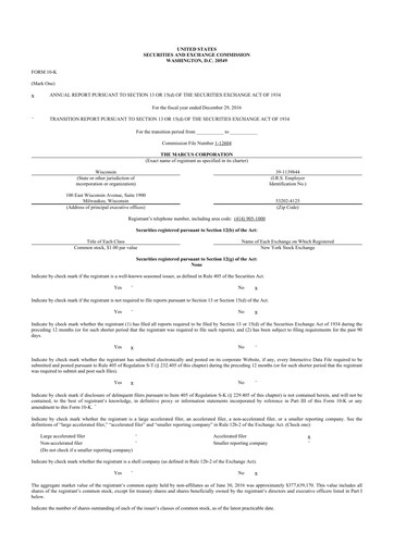 Thumbnail Marcus Corporation
 10-K Annual Report 2016
