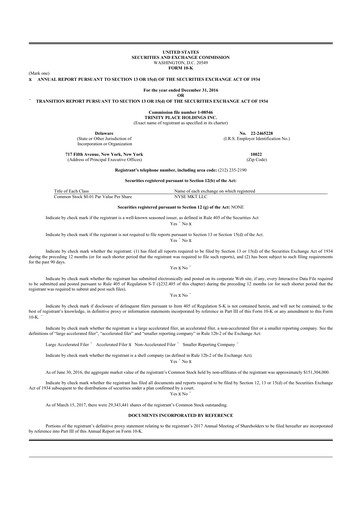 Thumbnail Trinity Place Holdings
 10-K Annual Report 2016