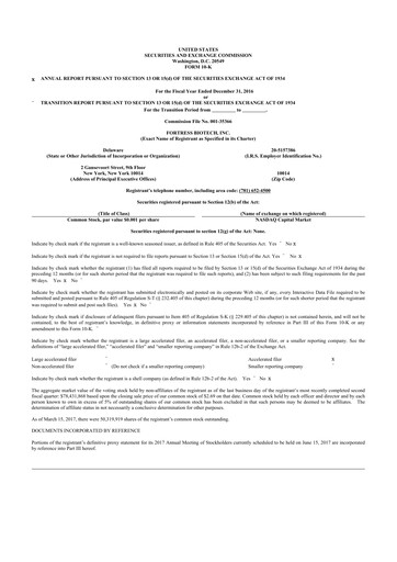 Vorschaubild Fortress Biotech
 10-K Jahresbericht 2016