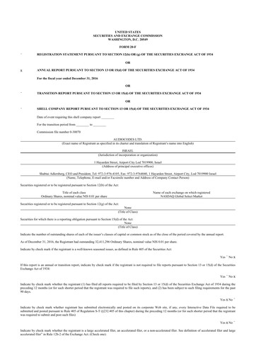 Thumbnail AudioCodes 20-F Annual Report 2016