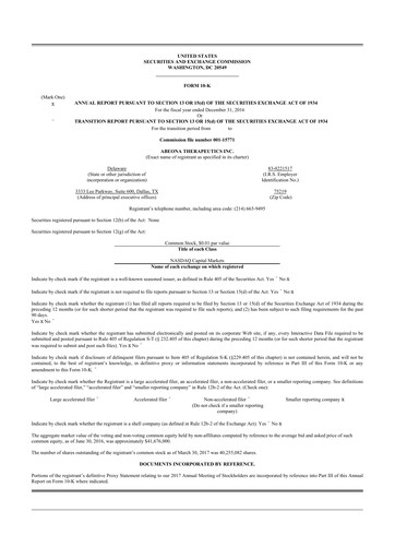 Thumbnail Abeona Therapeutics
 10-K Annual Report 2016