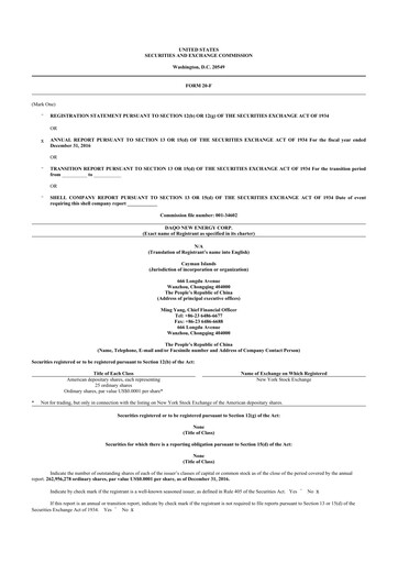 Thumbnail Daqo New Energy 20-F Annual Report 2016