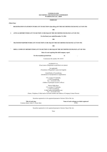 Thumbnail Globant 20-F Annual Report 