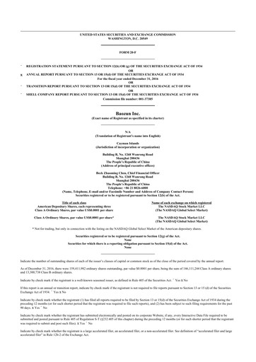 Thumbnail Baozun 20-F Annual Report 2016