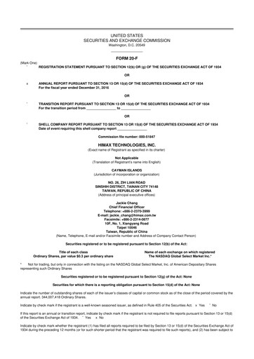 Thumbnail Himax Technologies 20-F Annual Report 2016