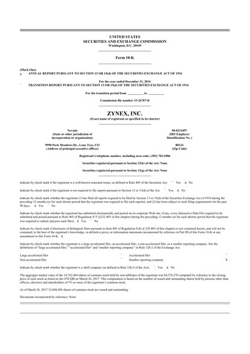 Thumbnail Zynex 10-K Annual Report 2016