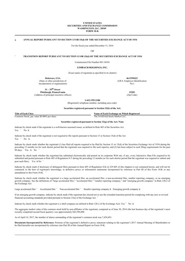 Thumbnail Limbach Holdings 10-K Annual Report 2016