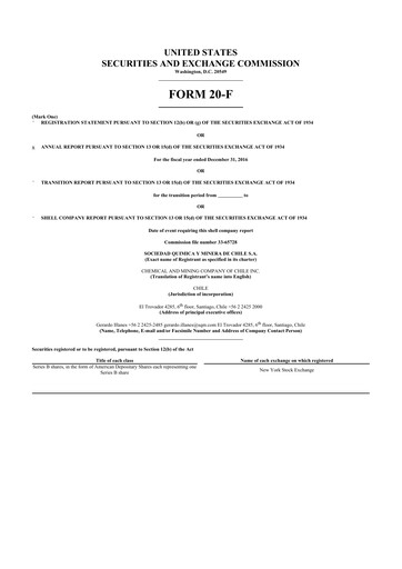 Thumbnail Sociedad Química y Minera 20-F Annual Report 