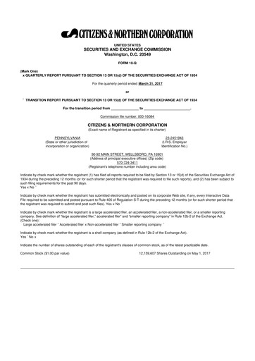 Thumbnail Citizens & Northern Corp 10-Q Quarterly Report FY2017 