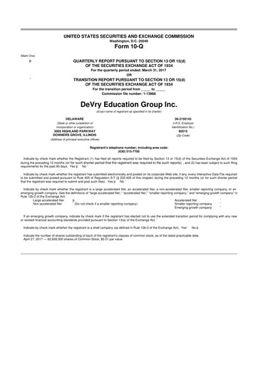 Thumbnail Adtalem Global Education
 10-Q Quarterly Report FY2017 