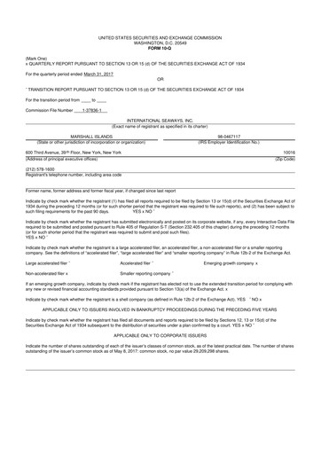 Vorschaubild International Seaways 10-Q Quartalsbericht 2017 