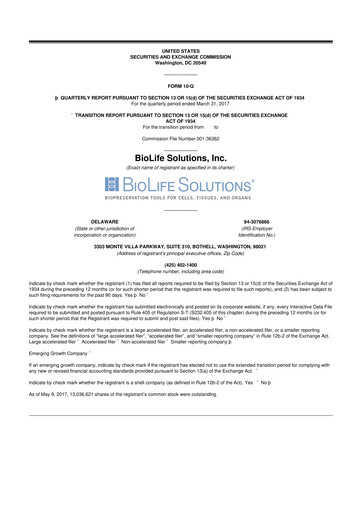 Thumbnail Biolife Solutions
 10-Q Quarterly Report FY2017 