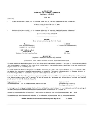 Miniature TSS, Inc. 10-Q Rapport trimestriel 2017 