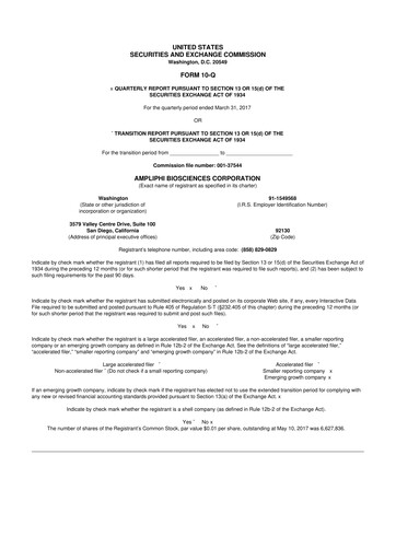 Miniature Armata Pharmaceuticals 10-Q Rapport trimestriel 2017 